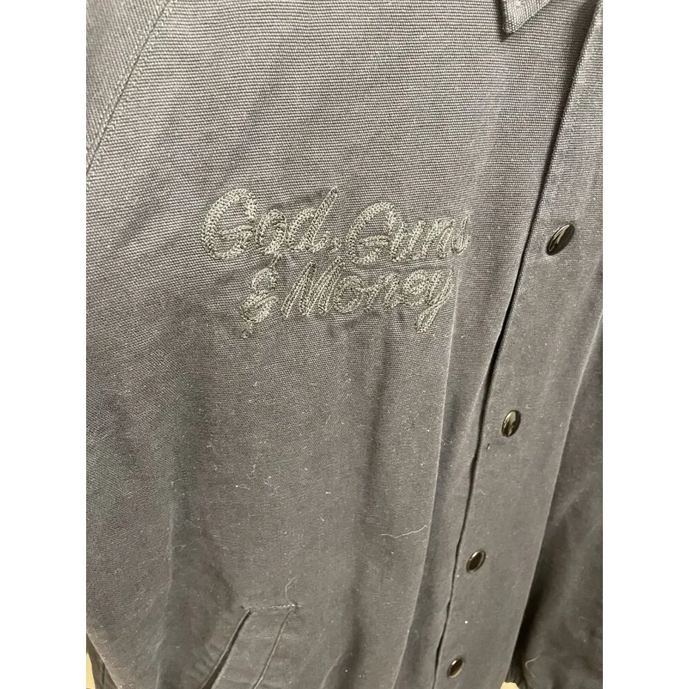 RARE Vintage 2008 Men's Crooks & Castles 'God, Guns & Money' Jacket Black Read*